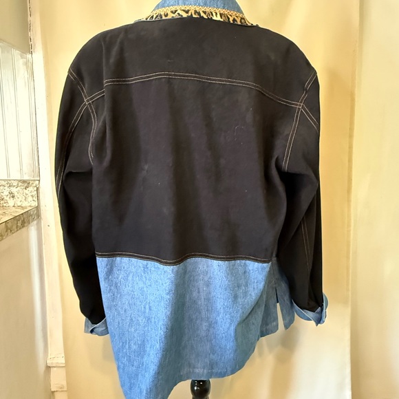 Vintage 90s Nancy Bolen City Girl patch pocket Moleskin Denim Jacket size 12 USA - Picture 6 of 8